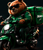 มาสคอต BEAR24 ขี่สกู๊ตเตอร์