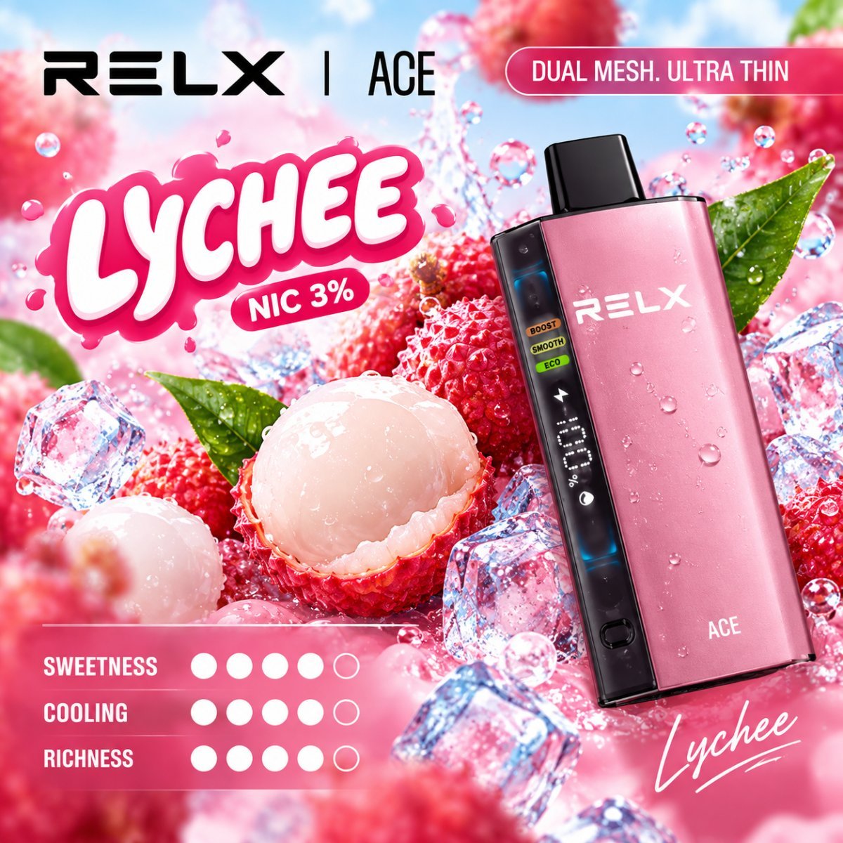 RELX ACE 35000 PUFFS รส ลิ้นจี่