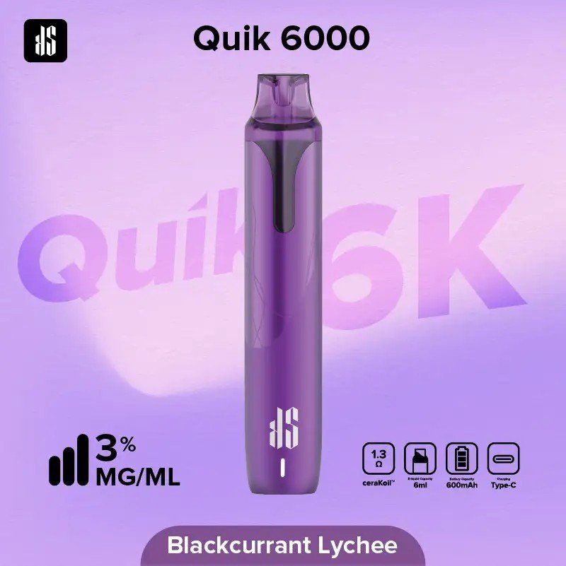 QUIK 6000 PUFFS รส ลิ้นจี่แบคเคอแร้นท์